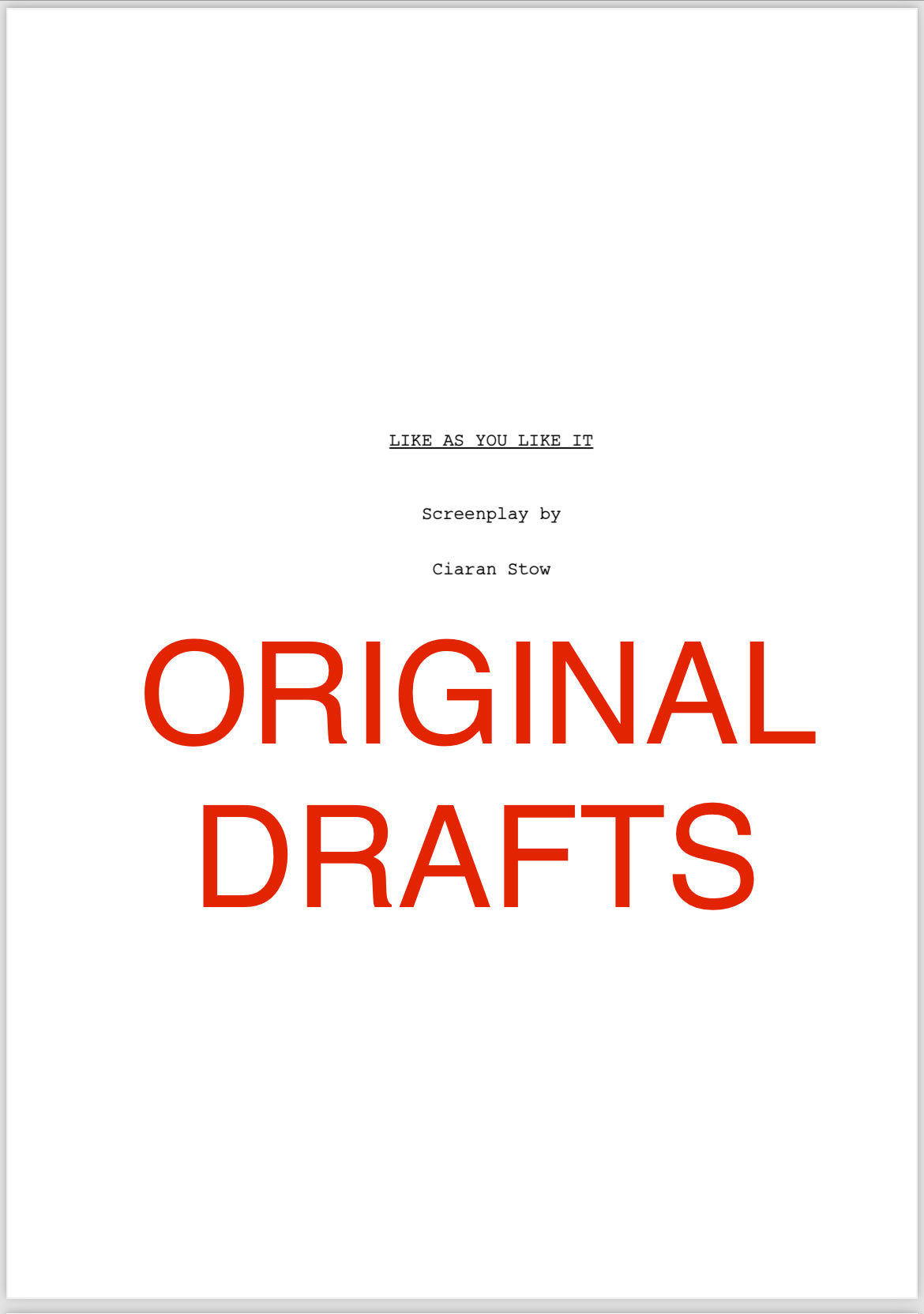 ORIGINAL SCRIPTS (Exclusive)